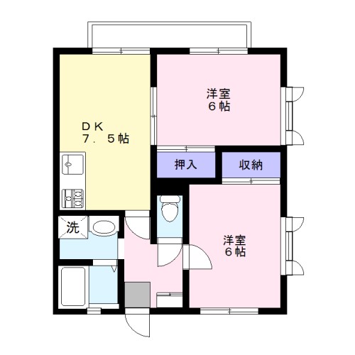 駅近・立地重視の方必見！！日当たり良い２ＤＫアパート～エポぺ楽山２０３～